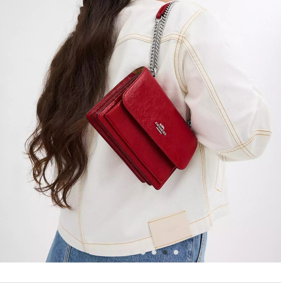 New! Coach Mini Klare Crossbody in Silver (Hardware)/Red - Picture 6 of 10